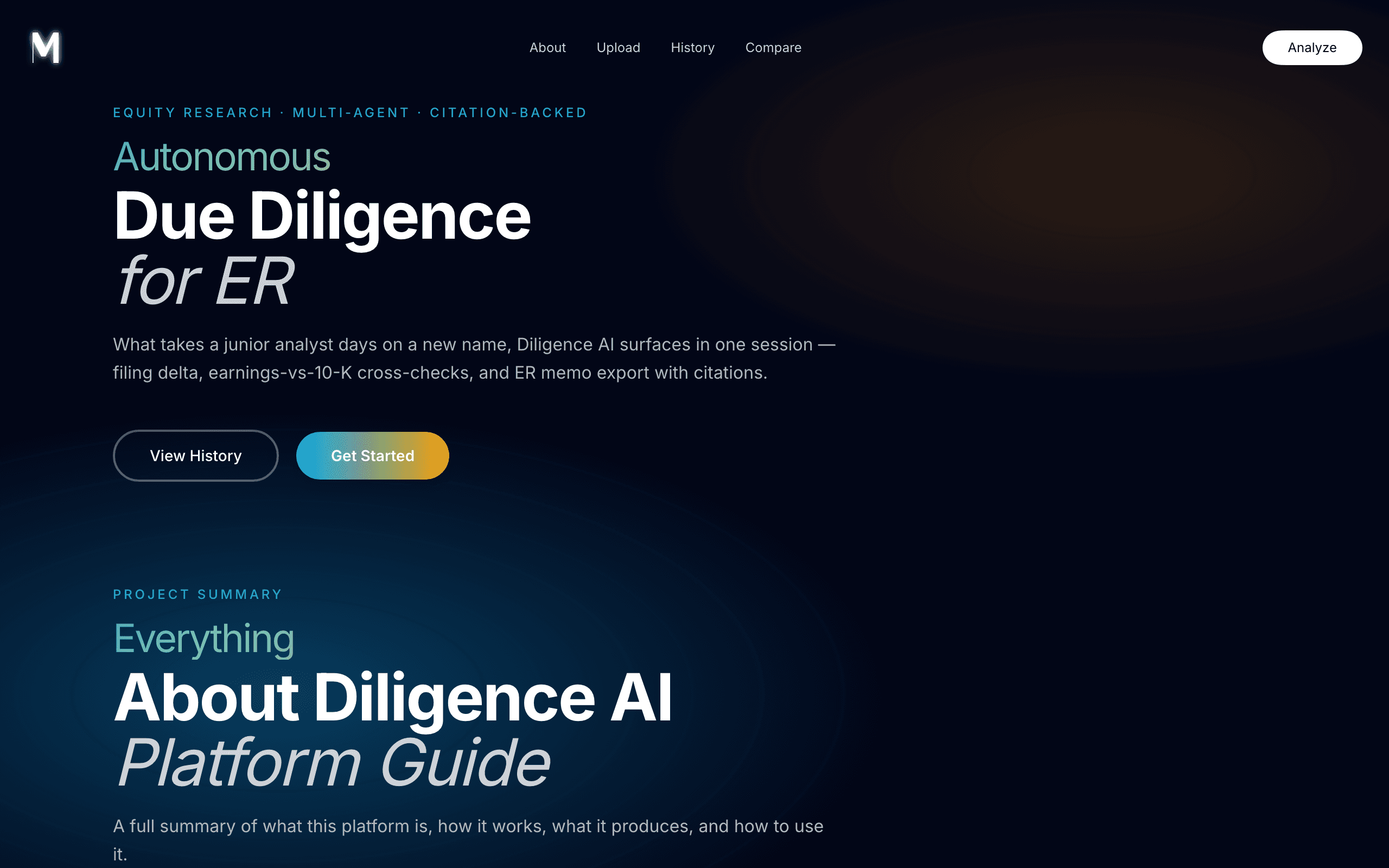 DiligenceAI live demo